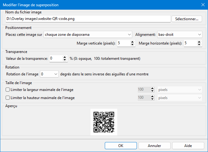 Diaporama de photos avec images superpos&eacute;es