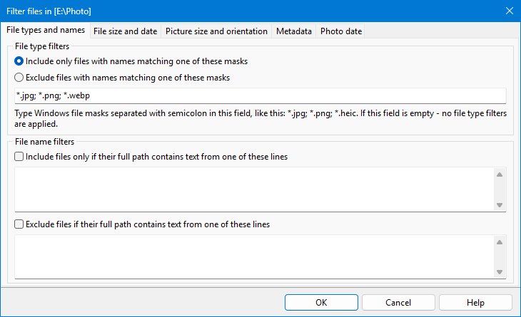 Utilisez les masques de fichiers Windows pour filtrer les photos dans un diaporama